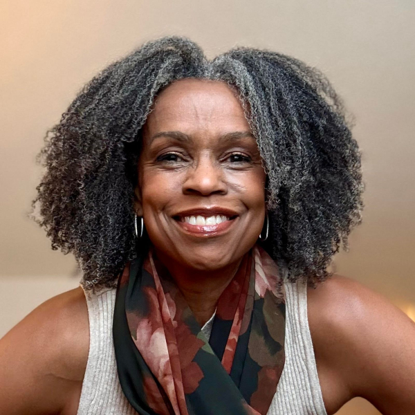 Susan Wiley in 2026 wearing her natural hair.
